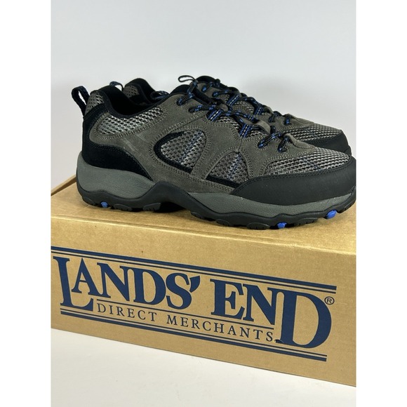 Lands End Mens Gray Suede Outdoor Lace Up Trail Hiking Shoes Size 10M #79770 NEW main image 4